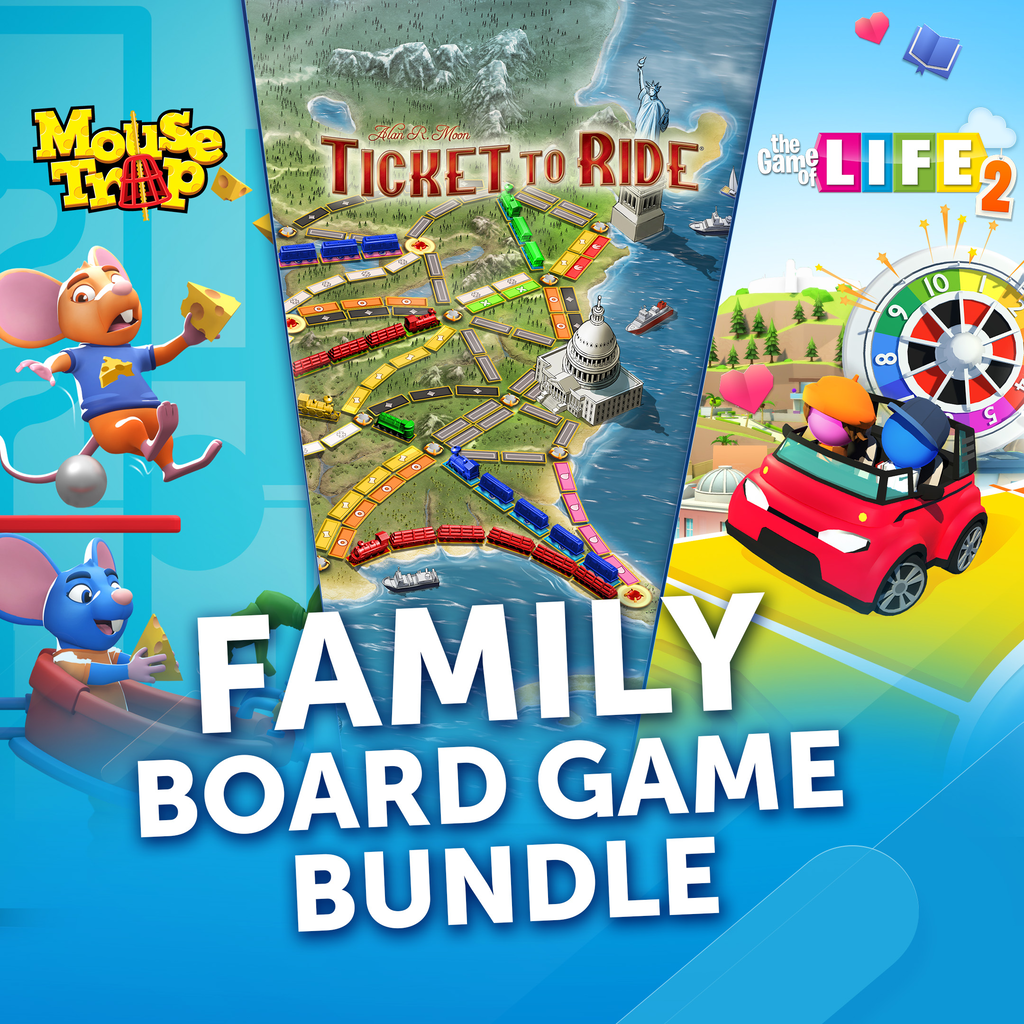 Family Board Game Bundle – Ticket to Ride®, Mouse Trap and The Game of Life 2